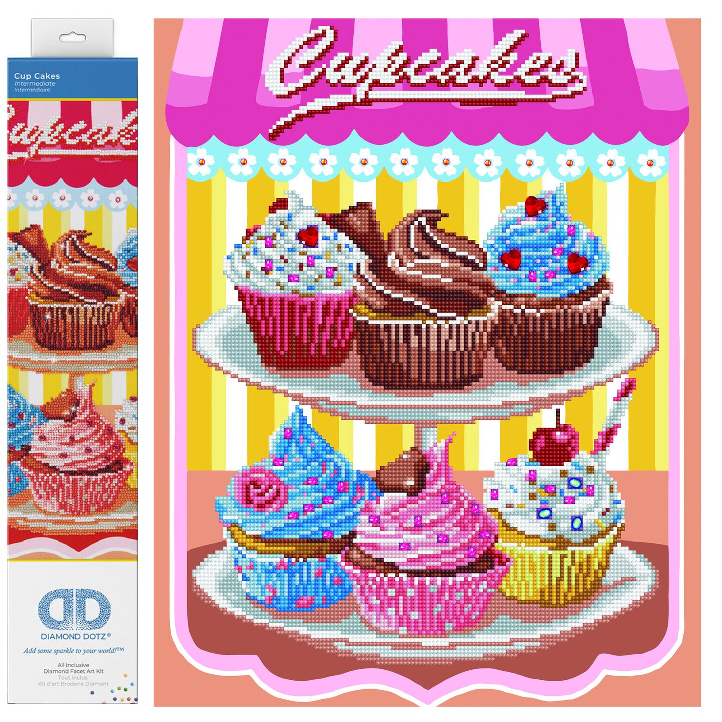 新品未開封　ダイヤモンドアートクラブ　KitchenDucks Diamond Dotz Cup Cakes Diamond Painting Kits for Adults - Diamond