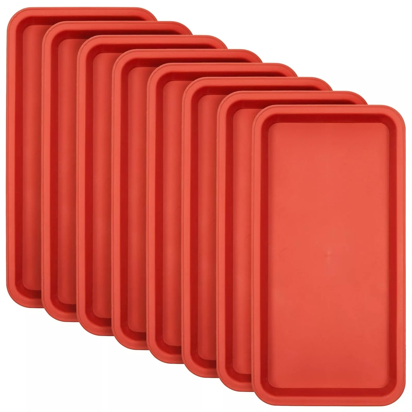 8 Pk Plastic Plant Drip Trays, Red Saucers for Pots, Outdoors, Indoors, 6.5x12&#x22;