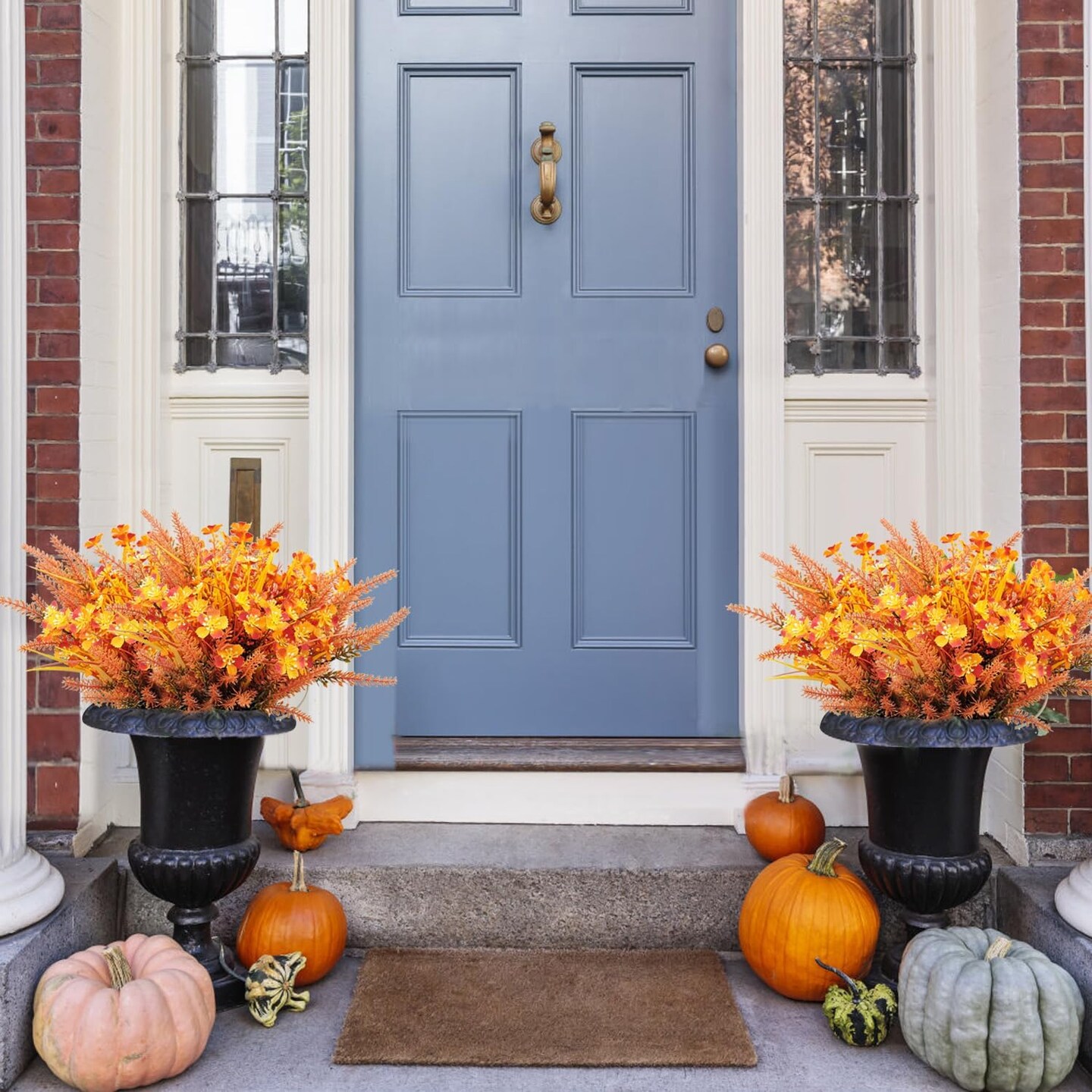 9 PCS Fall Flowers Artificial for Outdoor