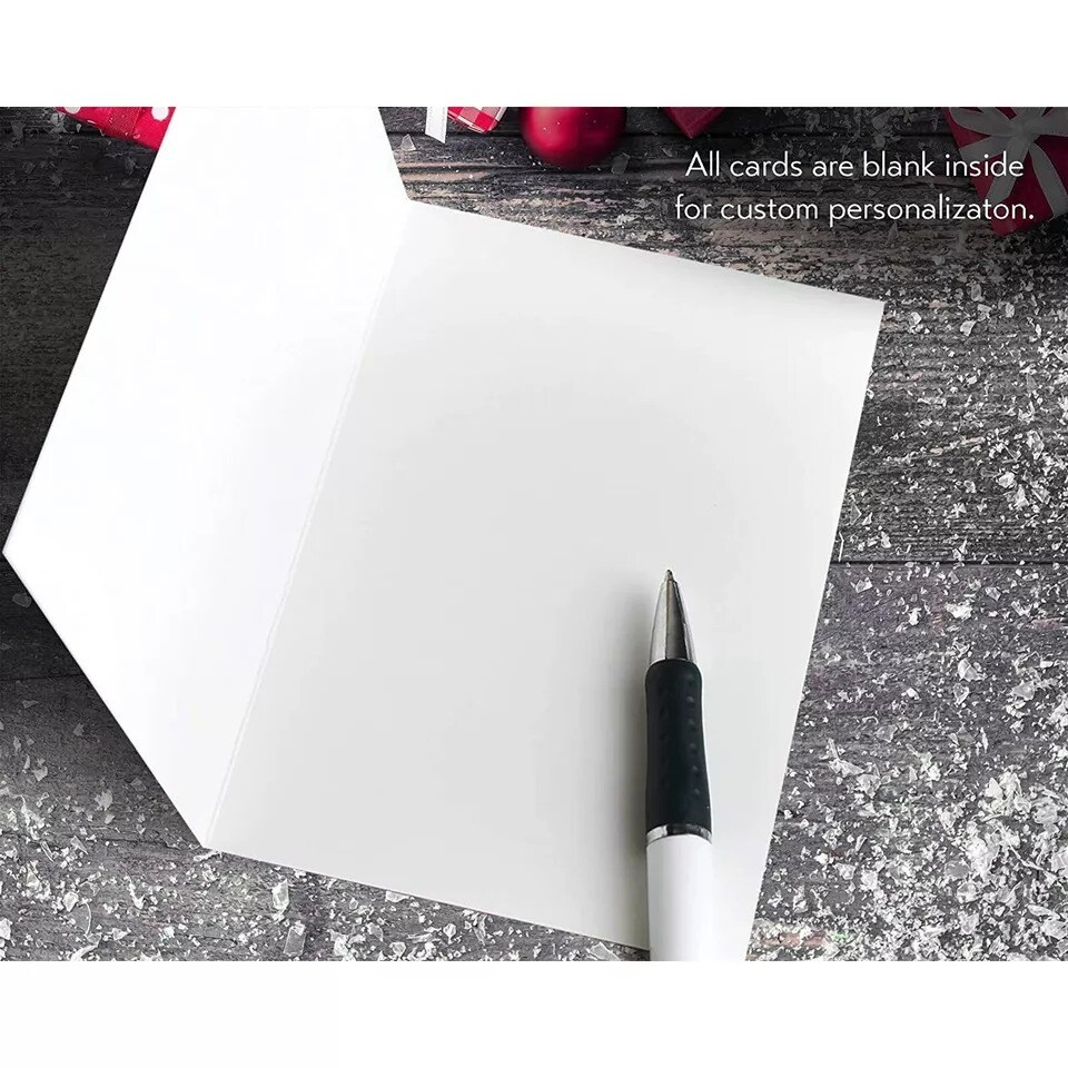 48x Christmas Cards with Envelopes, Retro Modern Blank Greeting Cards Bulk 4x6&#x201C;