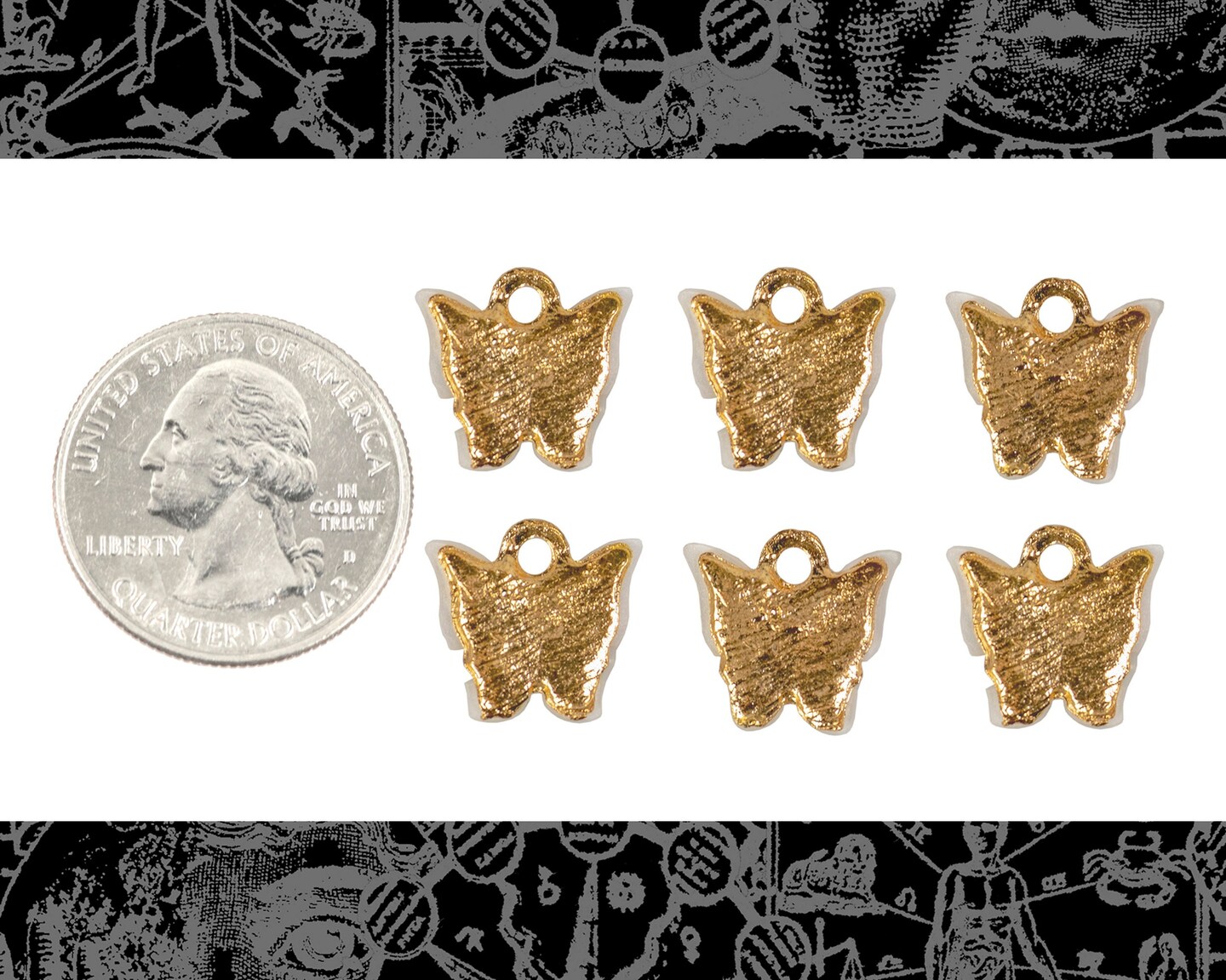 Pink Butterfly Charms - Six Charms - ZG-C34