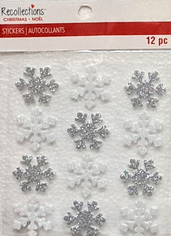 Recollections Christmas Snowflakes Dimensional Foam Stickers