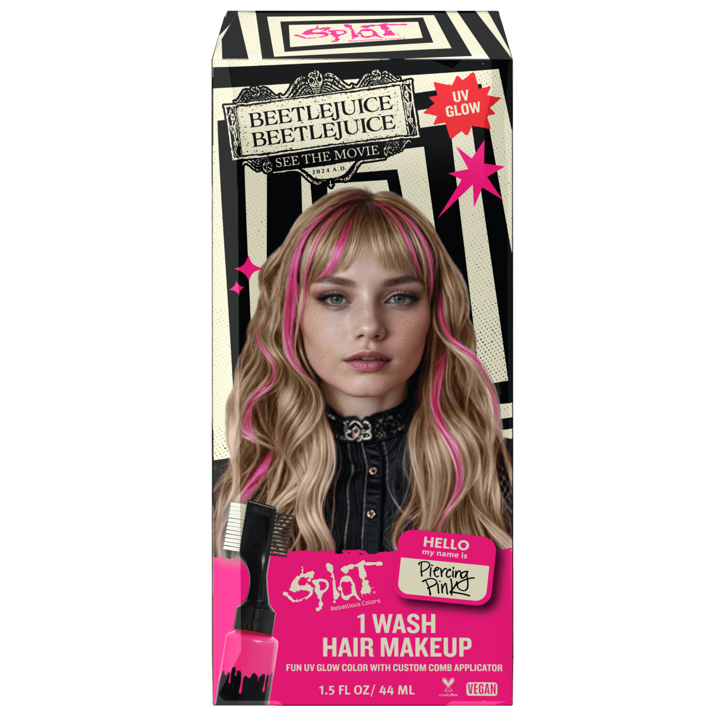 Beetlejuice Beetlejuice Piercing Pink - One-Wash Temporary Hair Dye ...