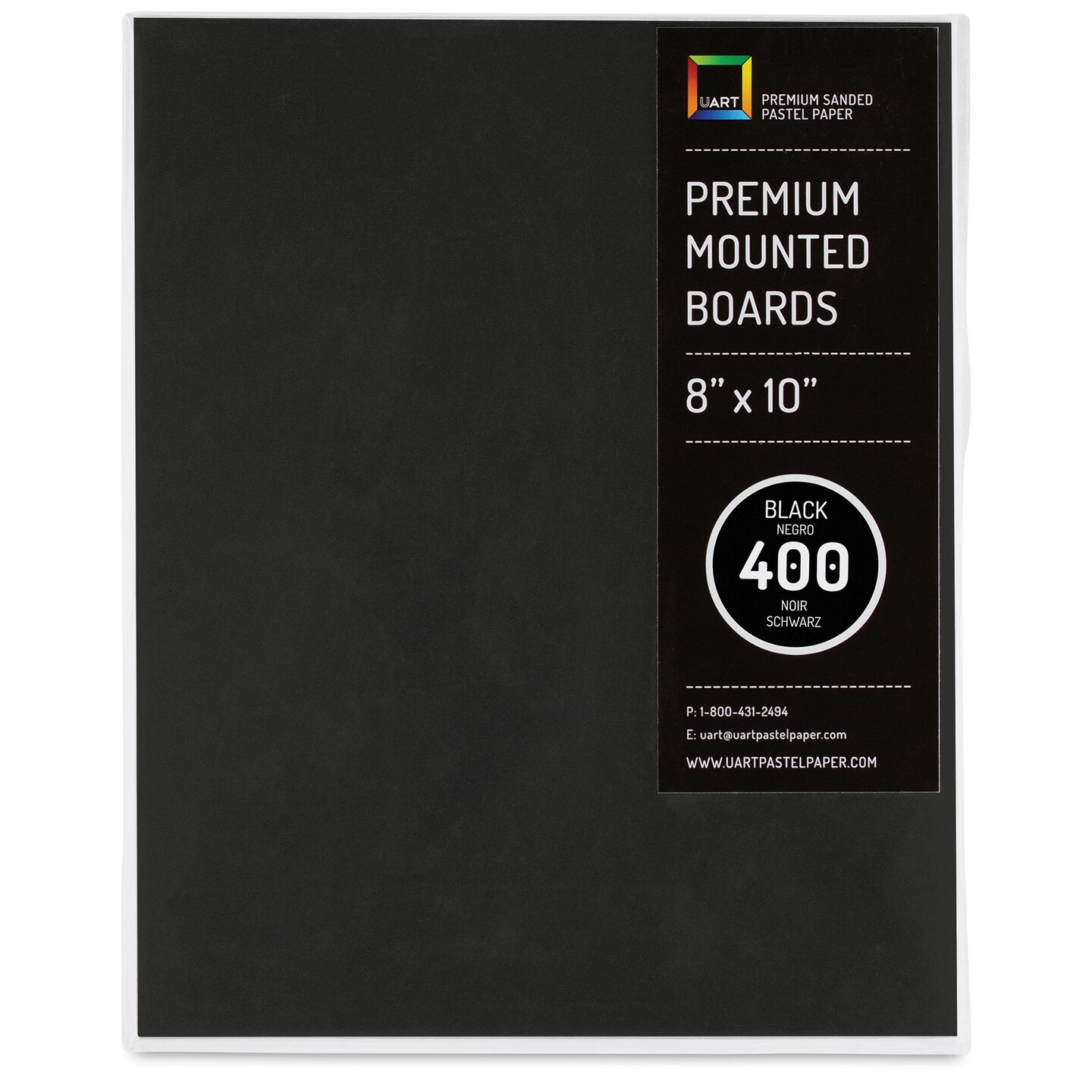 UArt Premium Sanded Pastel Paper Board - 8" x 10", Dark, 400 Grit