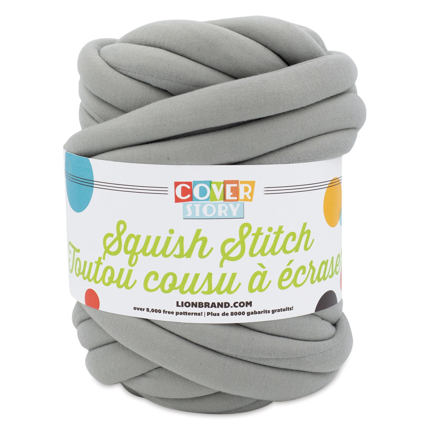 Lion Brand Cover Story Squish Stitch Yarn - Space Grey, 26 yards