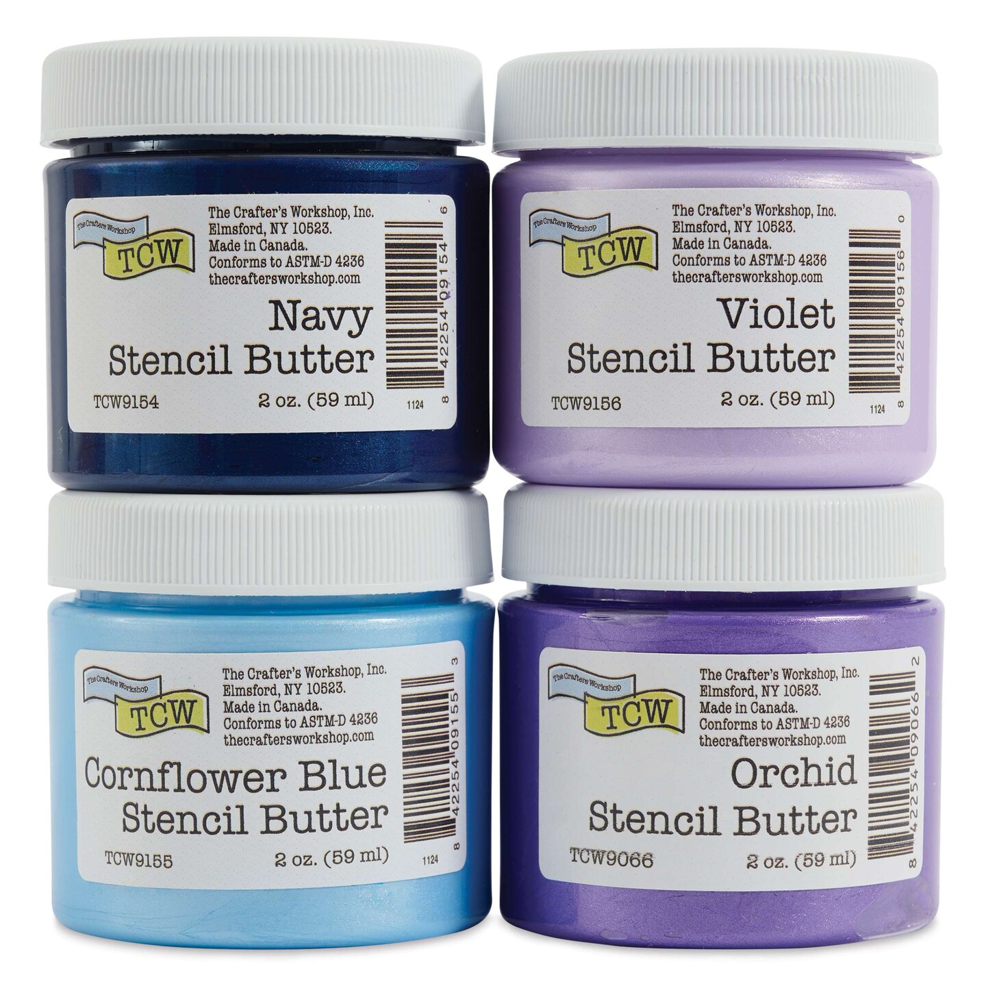 Stencil Butter Acrylic Paints - Pkg of 4, Blueberry Meadow, 2 oz Jars