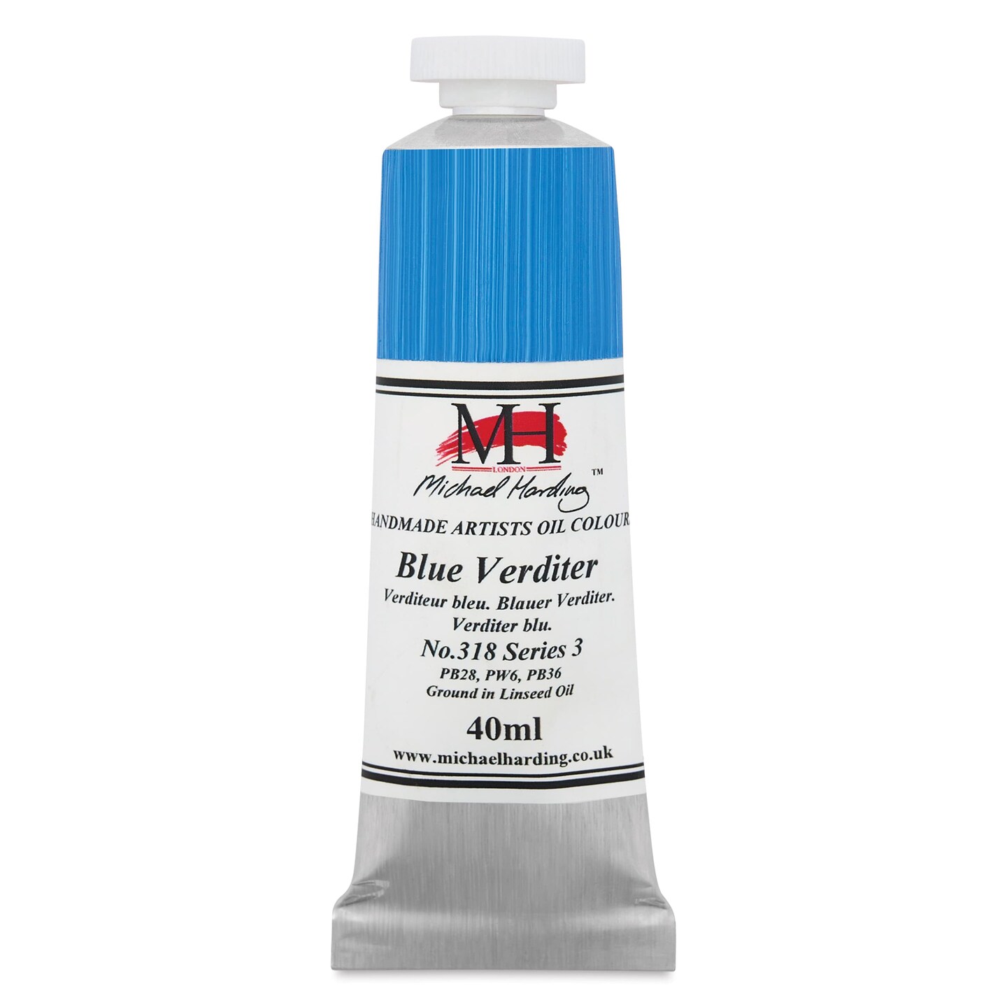 Michael Harding Artists Oil Color - Blue Verditer, 40 ml tube