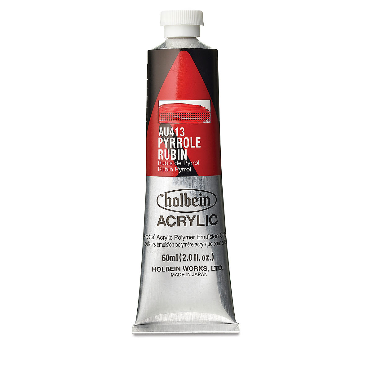 Holbein Heavy Body Artist Acrylics - Pyrrole Rubine, 60 ml tube