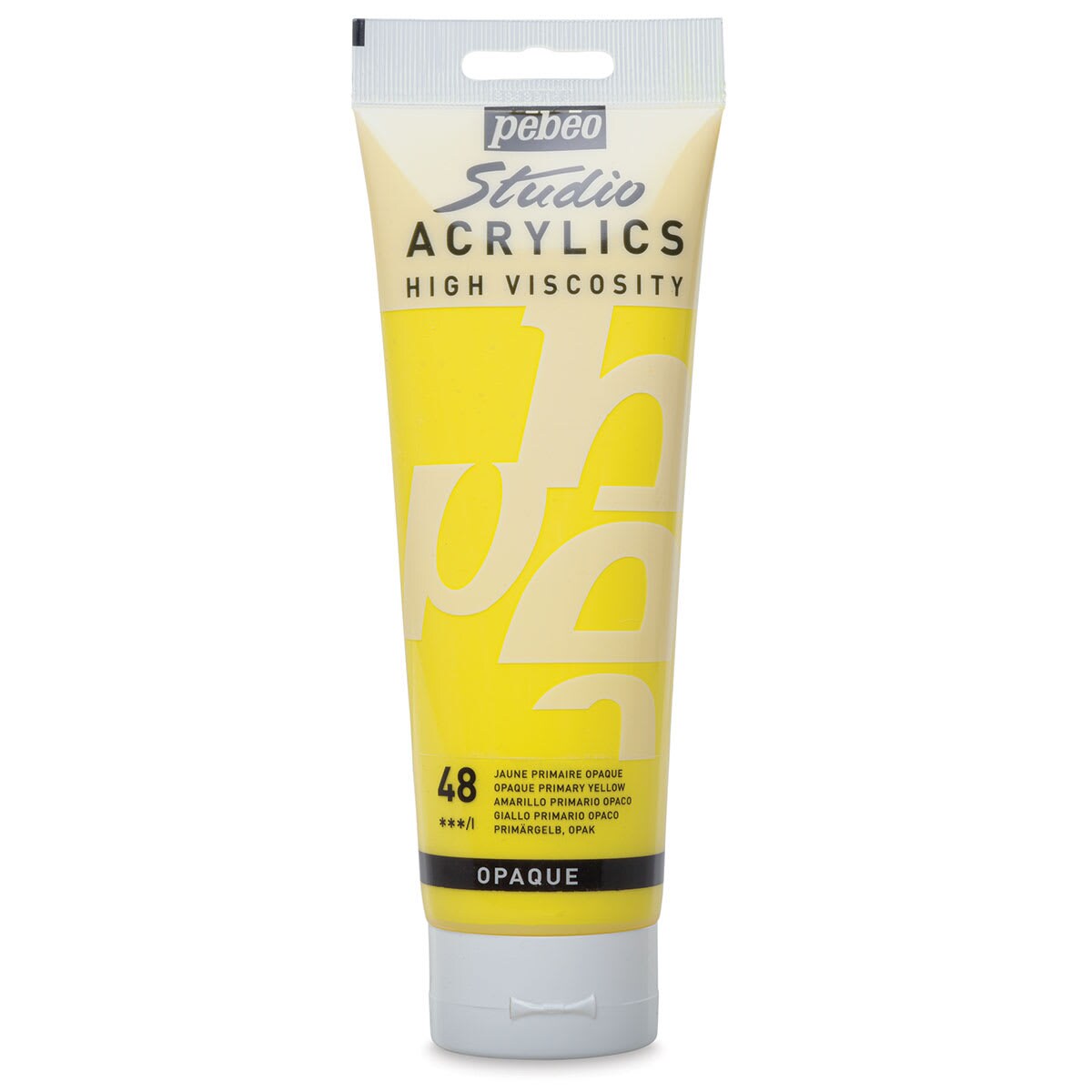 Pebeo High Viscosity Acrylics - Opaque Primary Yellow, 250 ml tube