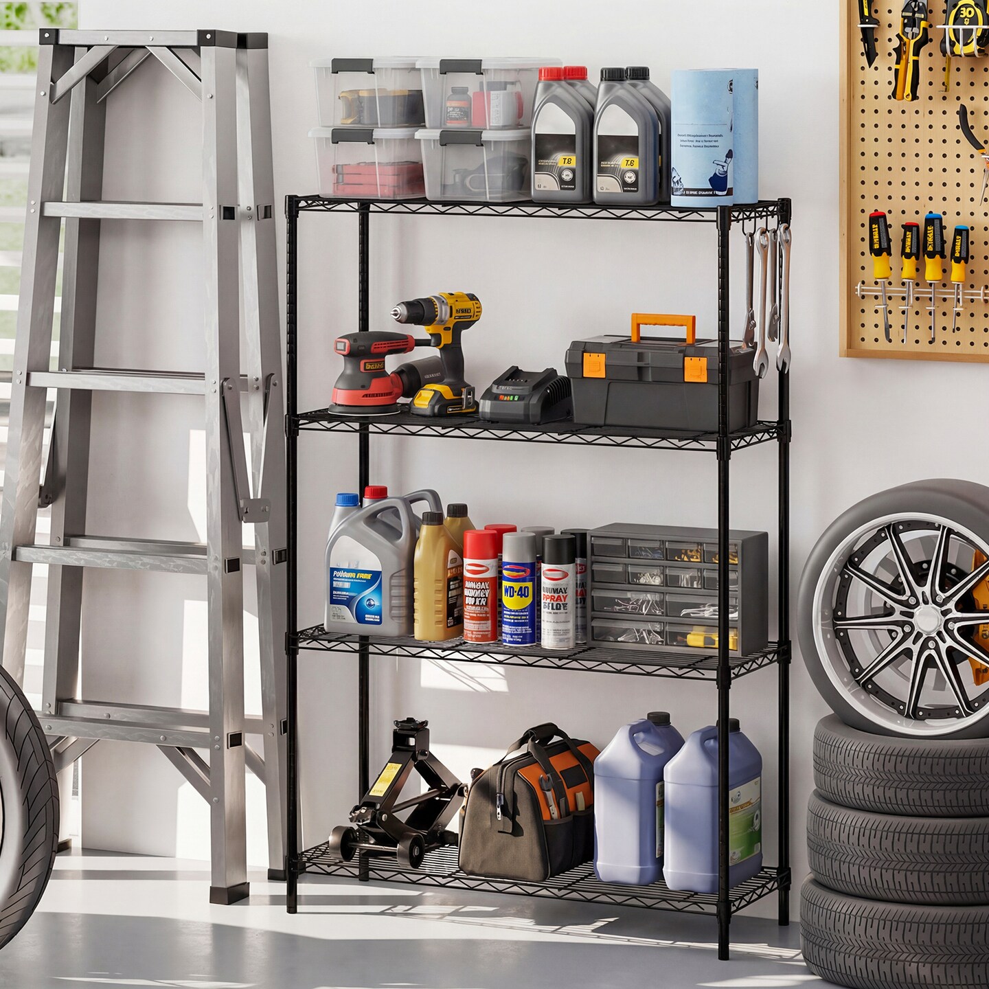 4-Tier Heavy Duty Metal Shelving Rack 1000 lbs Adjustable Storage Organizer