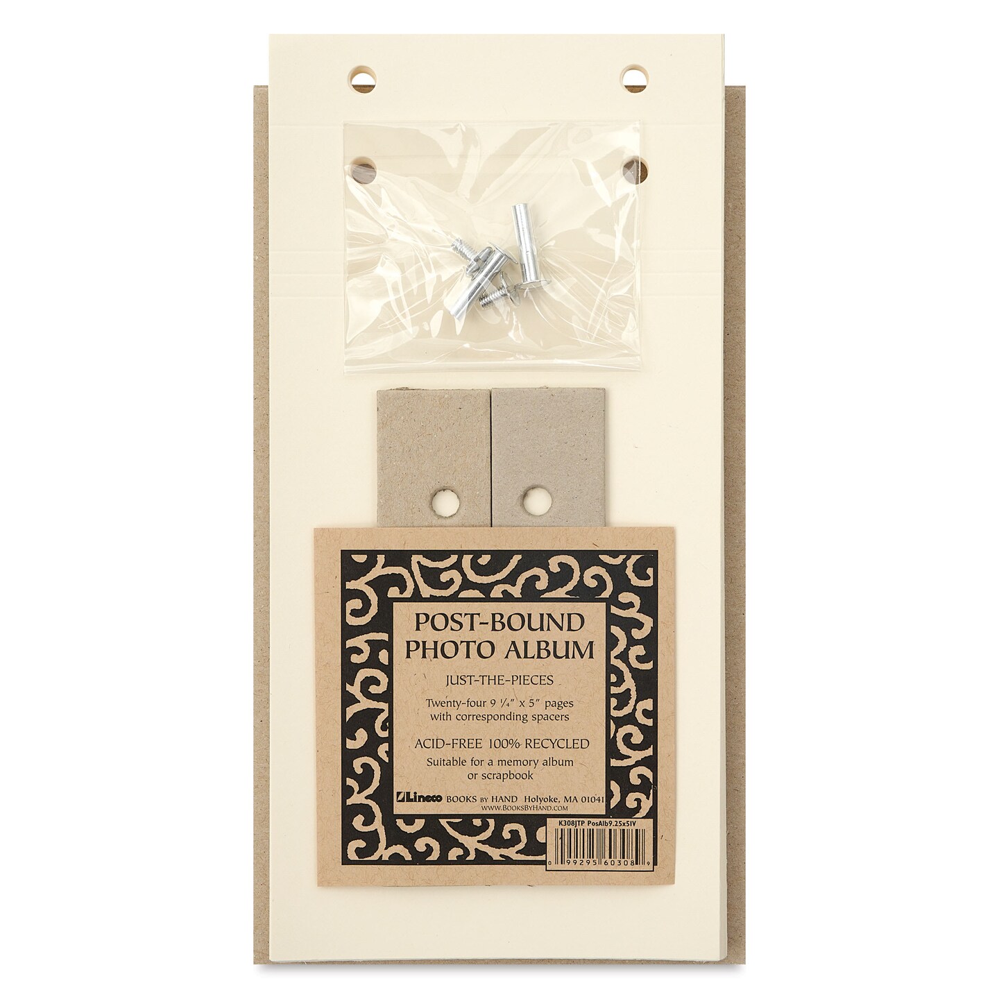 Lineco Just the Pieces Album Kit - 5 1/2" x 9 3/4", Ivory, Post Bound