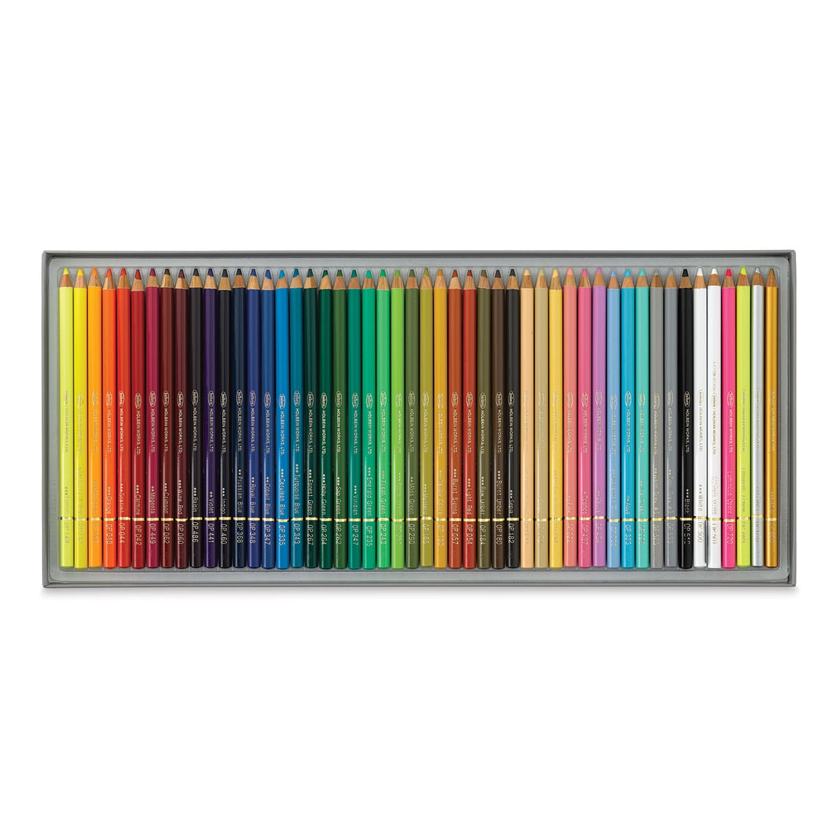 Holbein Artists' Colored Pencils - Set of 50, Cardboard Box, Basic Tones