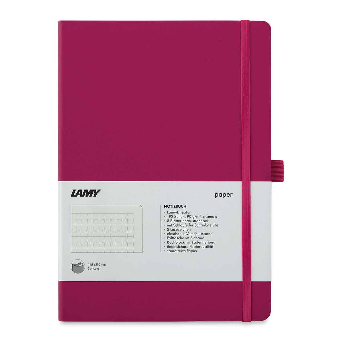 Lamy Softcover Notebook - Pink, Dot-Grid-Rule, 5-3/4" x 4-1/8"