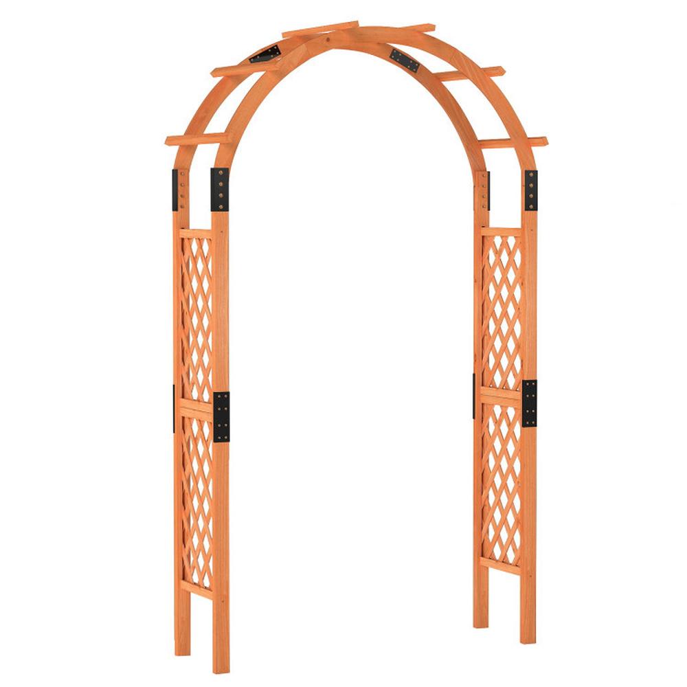 Edge Collections - Pink - Elegant Wooden Garden Arbor for Climbing Plants - 1 Piece