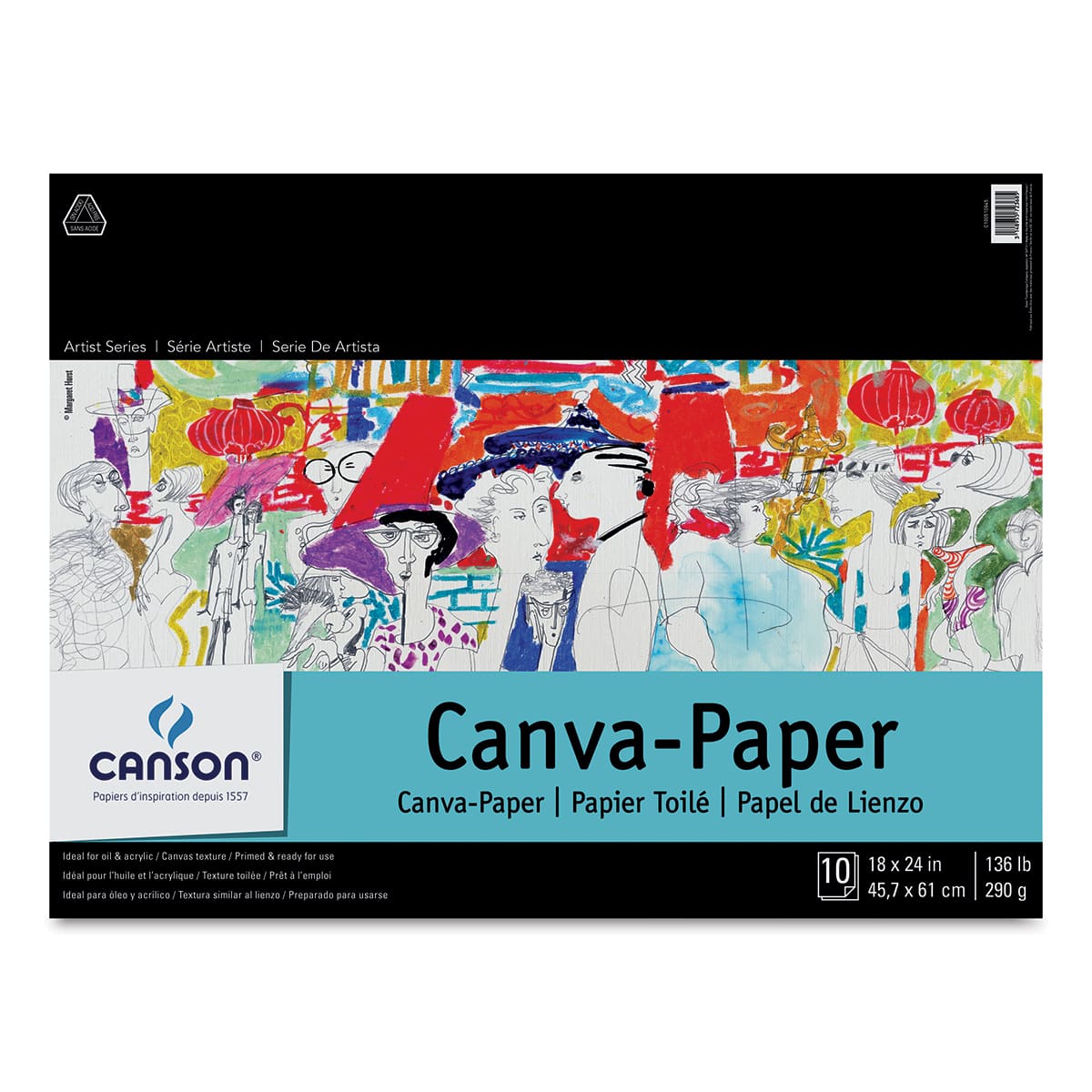 Canson Foundation Canva-Paper Pad, 18" x 24", White, 10 sheets