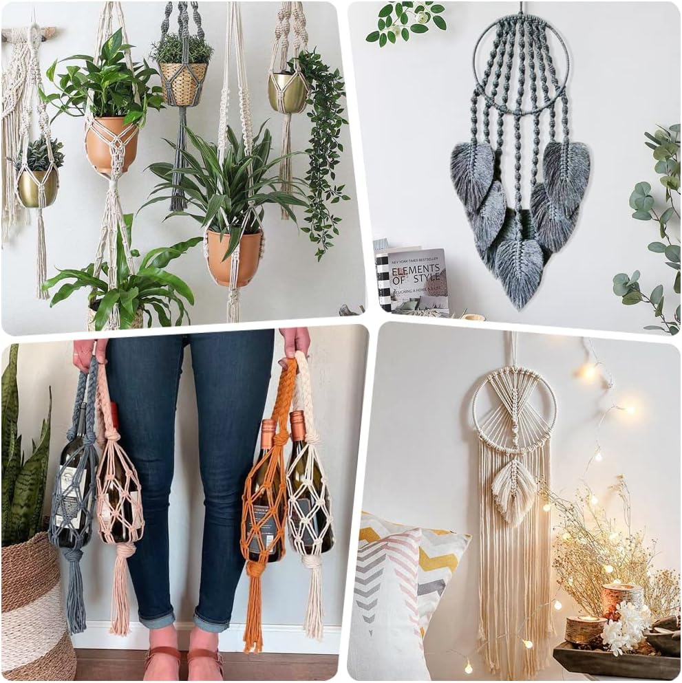 Ewparts Macrame Kit for Beginners 3mm Macrame Cord Plant Hanger Adult Ewparts Macrame Kit for Beginners 3mm Macrame Cord Plant Hanger Adult