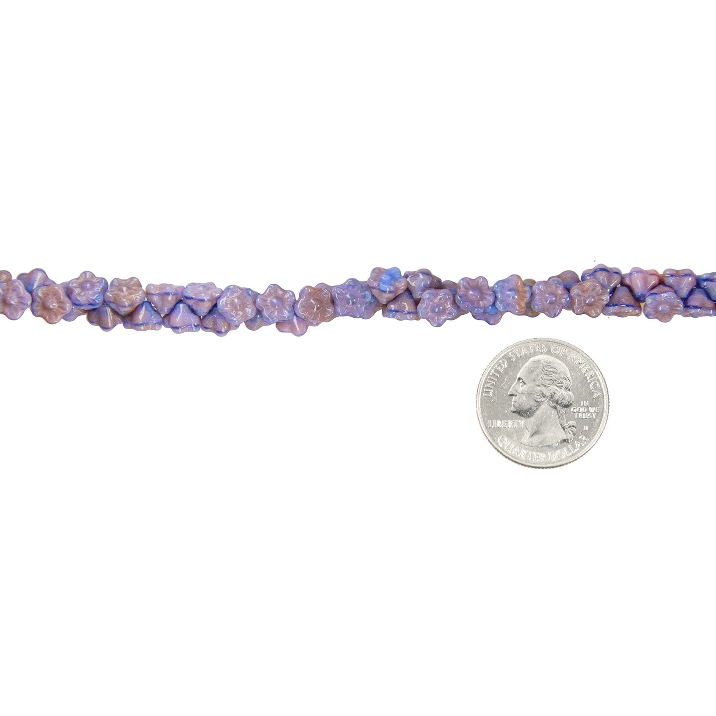 7mm Cornflower Blue and Pink Button Style Flower Beads Apx 48-50 Beads GB-BB06