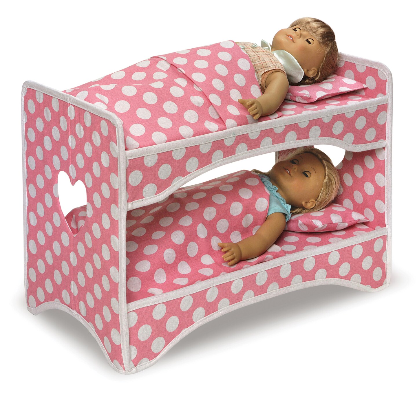 Badger Basket Double Doll Travel Case with Bunk Bed and Bedding - Pink