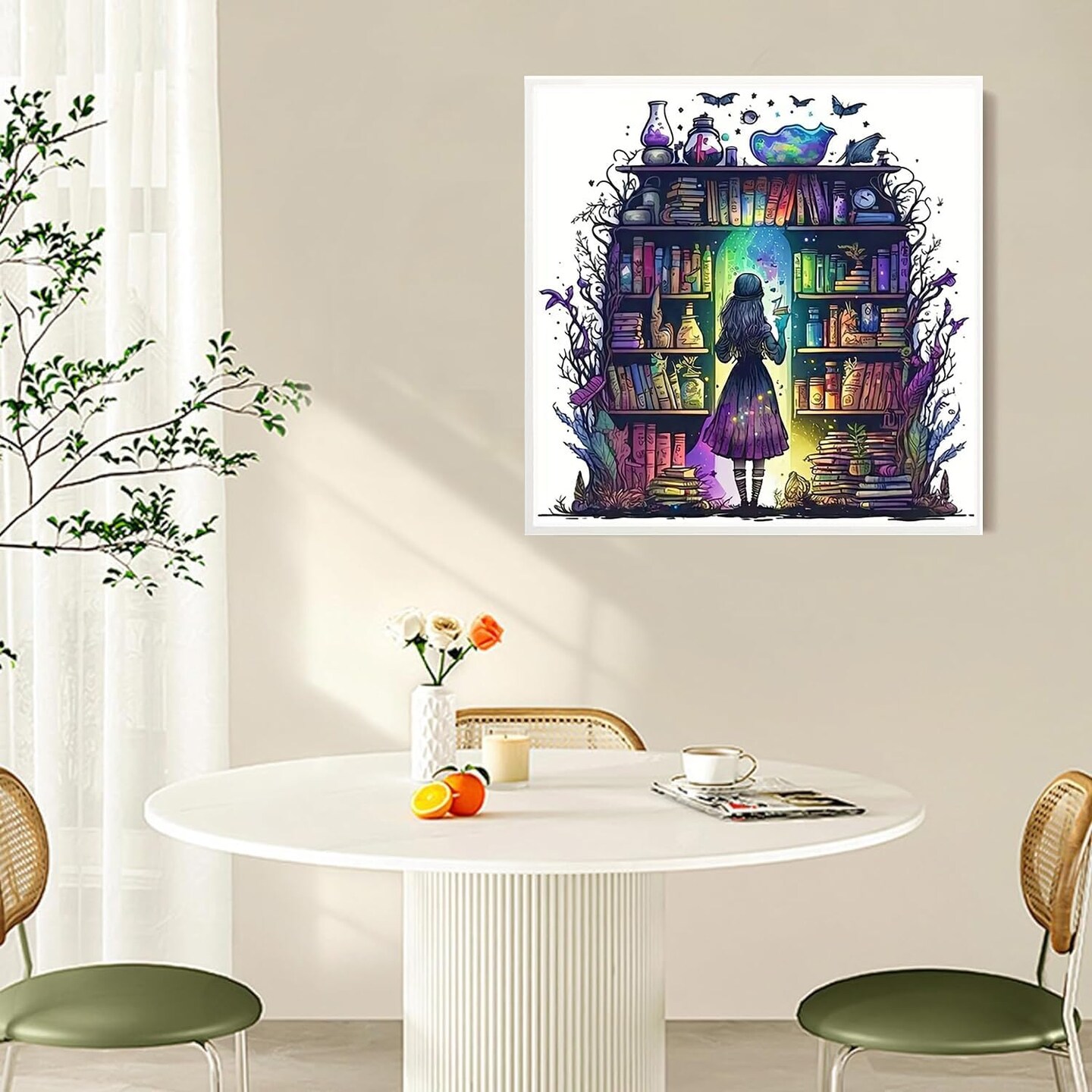 Magic Book Diamond Painting Kit for Adults – 5D Full Drill DIY Diamond Art with Gems, Home Wall Decor, 13.78×13.78 Inch