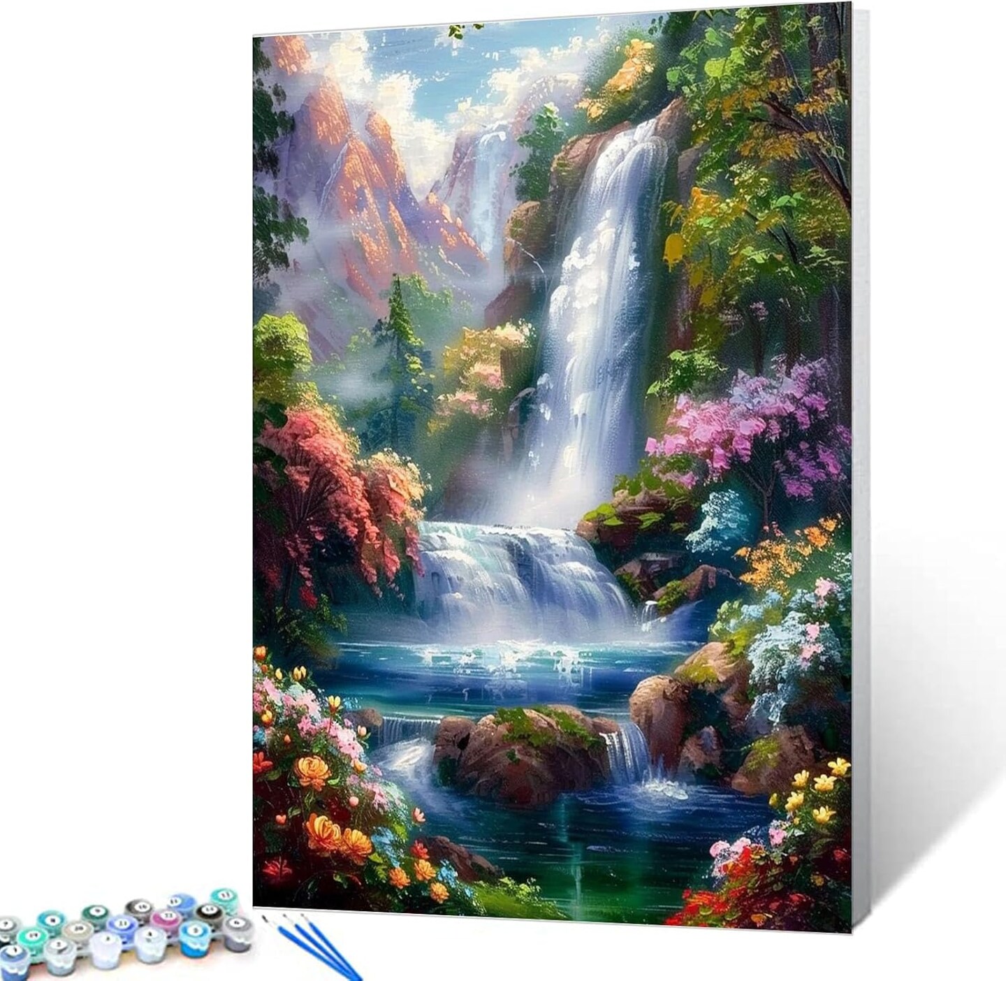 Autumn Forest Waterfall Paint by Numbers Kit – DIY Canvas Art for