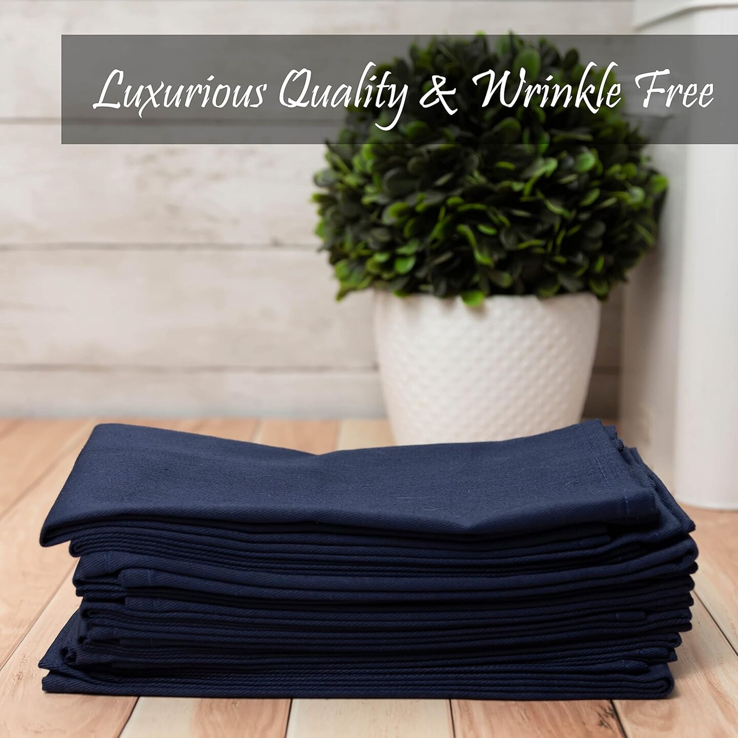 Kitchen Cloth Napkins 12 Pack 18X18 Inches Cotton Blend Soft Fabric with Hemmed Edges, Blue Dinner Napkins Washable Reusable and Durable Linen Napkins for Parties Table Setting Decor (Navy)