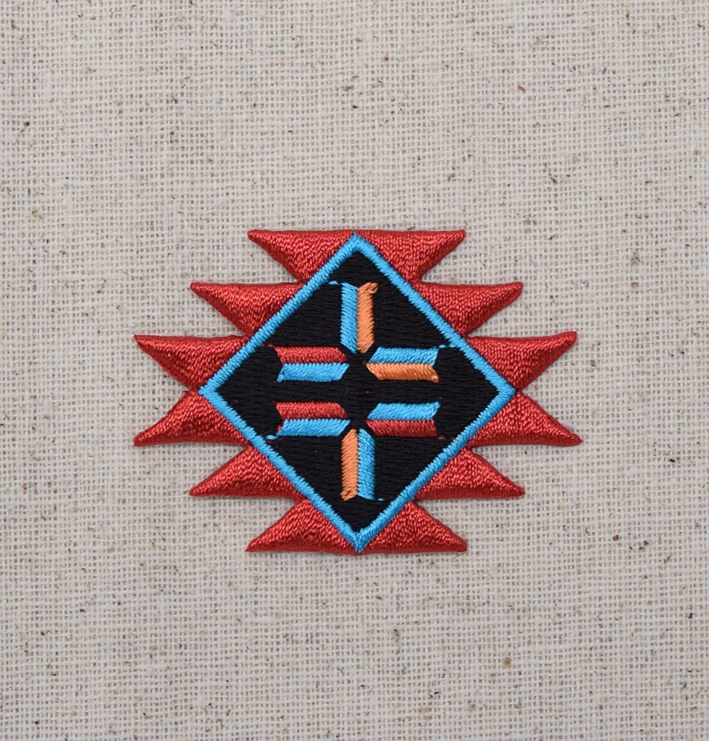 Southwest Indian Pattern, Embroidered, Iron on Patch