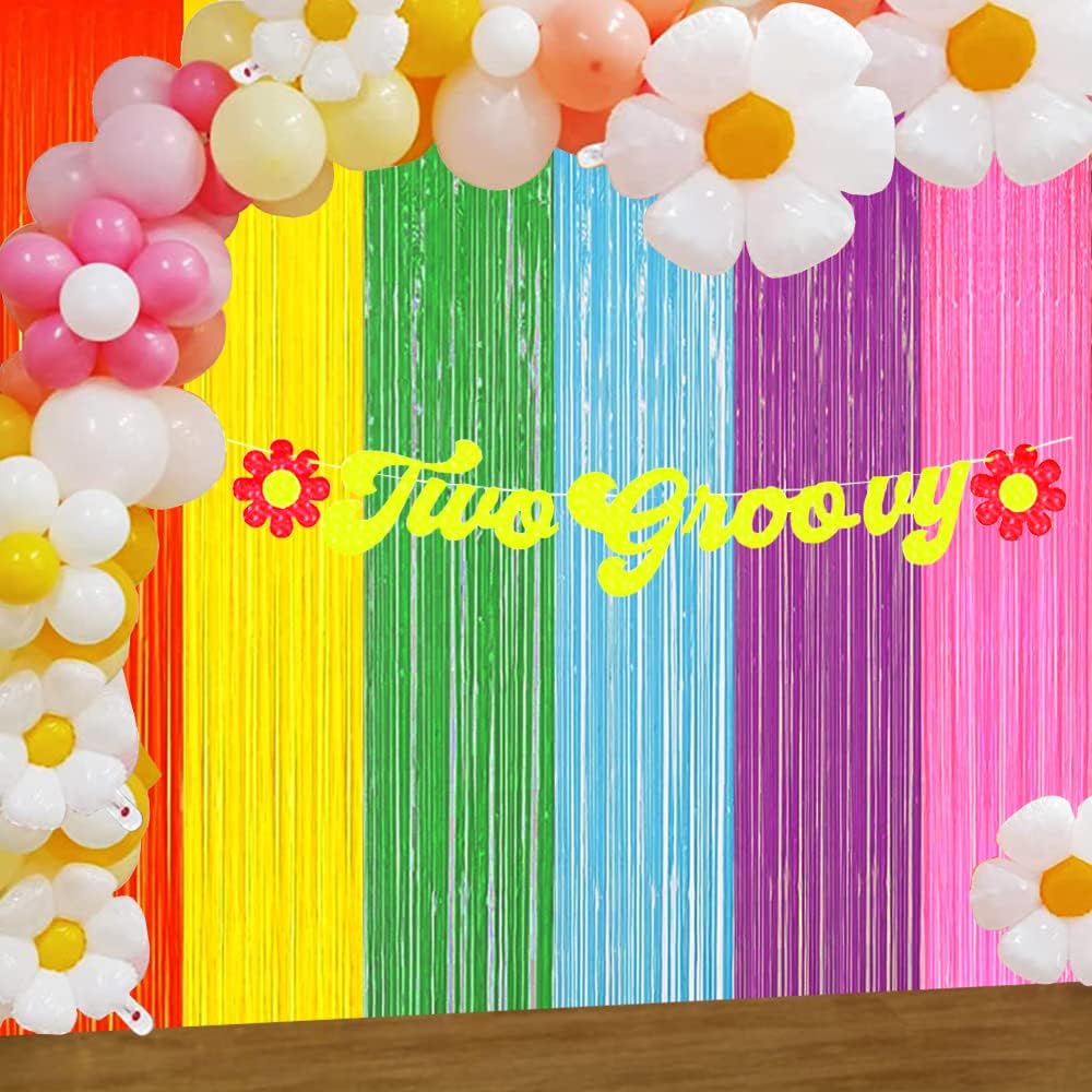 Cinco de Mayo Decorations, Rainbow Fringe Bckdrop Fiesta Taco Themed Streamer Backdrop for Mexican Dia De Los Muertos Spain Taco Birthday Party Decorations (3 Pack)
