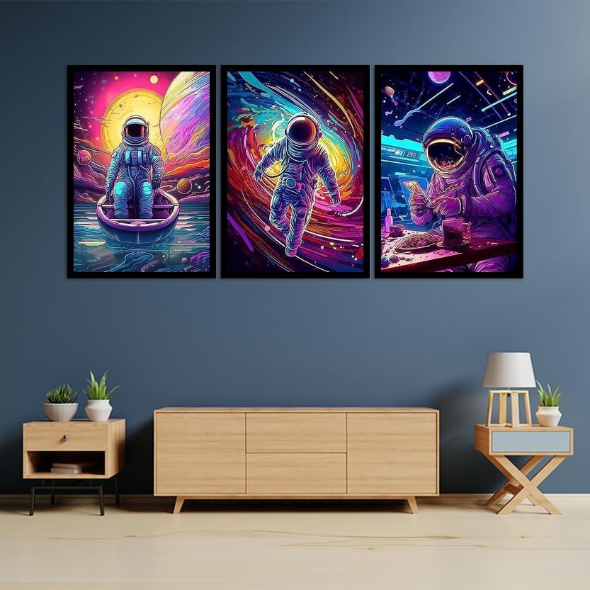 3 Pack DIY Diamond Painting Kits for Adults,5D Large Diamond Art Painting,Full Diamond Crystal Rhinestone Arts and Crafts,Gem Art Moon Painting with Diamond Home Wall Decor (Galaxy 9.8x13.8 inch)