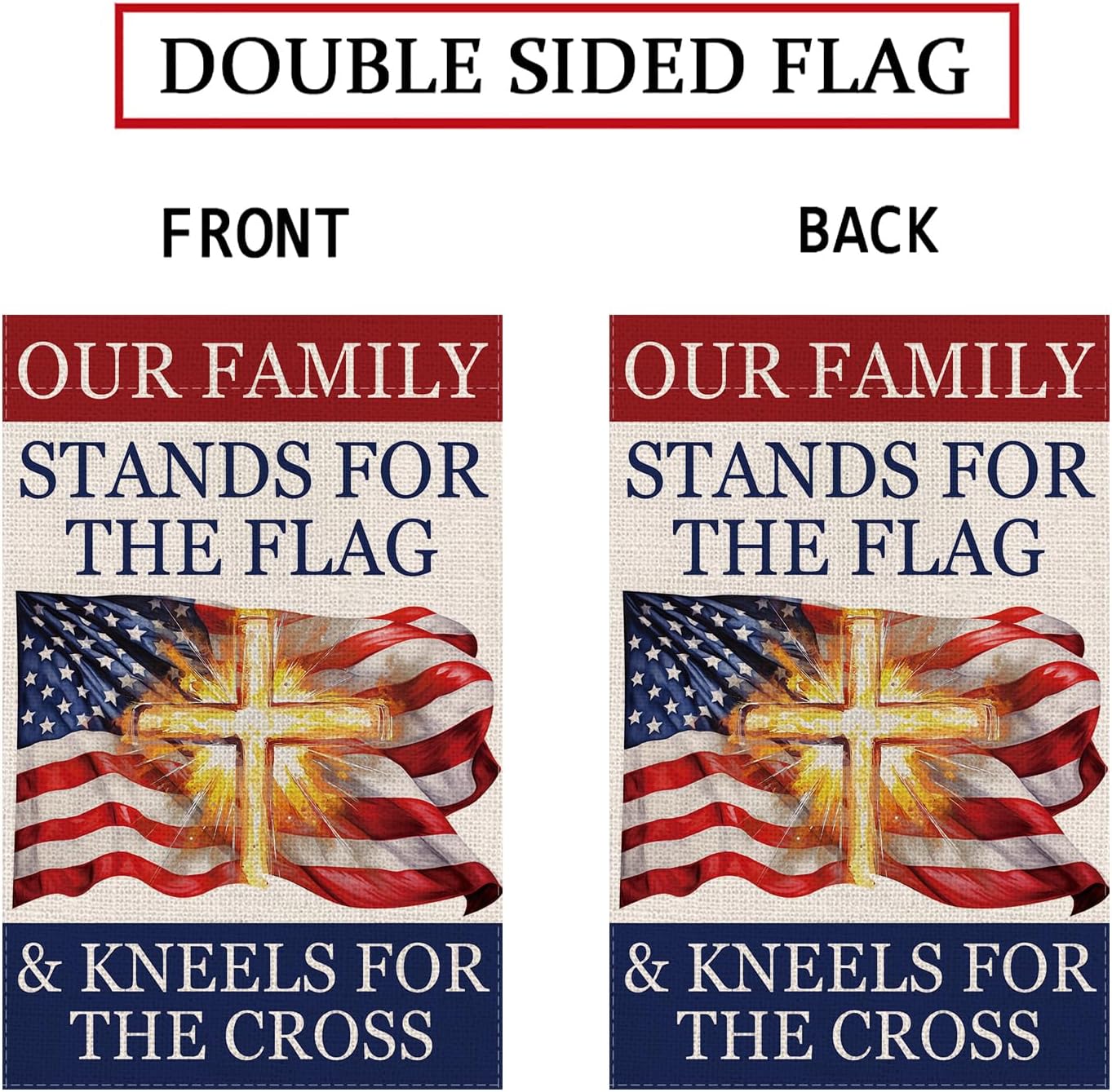 Patriotic 4th of July Garden Flag Cross Flag Vertical Double Sided Burlap 250 Anniversary USA Flag for Yard Lawn Outdoor Decor Independence Memorial Day Decoration 12x18 Inch