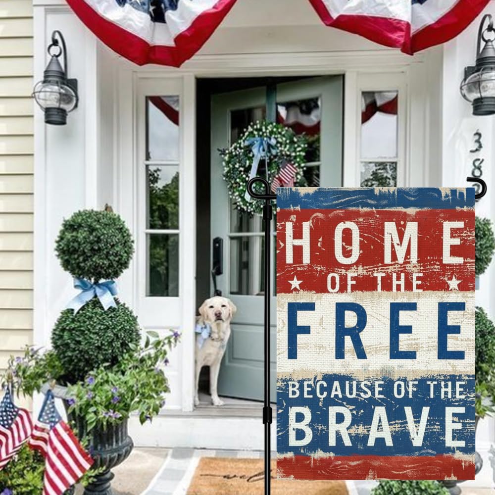 4th of July Garden Flag 12x18 – Double Sided Patriotic USA Yard Flag – Heavy Duty Outdoor Decoration for Memorial Day, Independence Day & Veterans Day