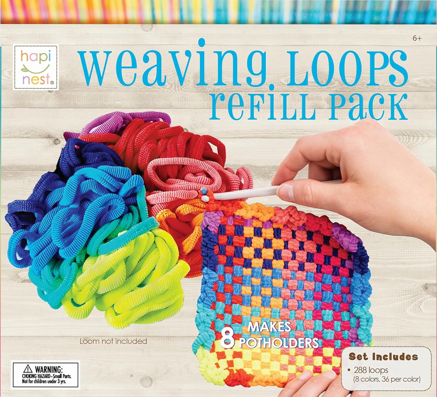 Hapinest Potholder Weaving Loom Refill Loops, Pack of 288 Loom Loops