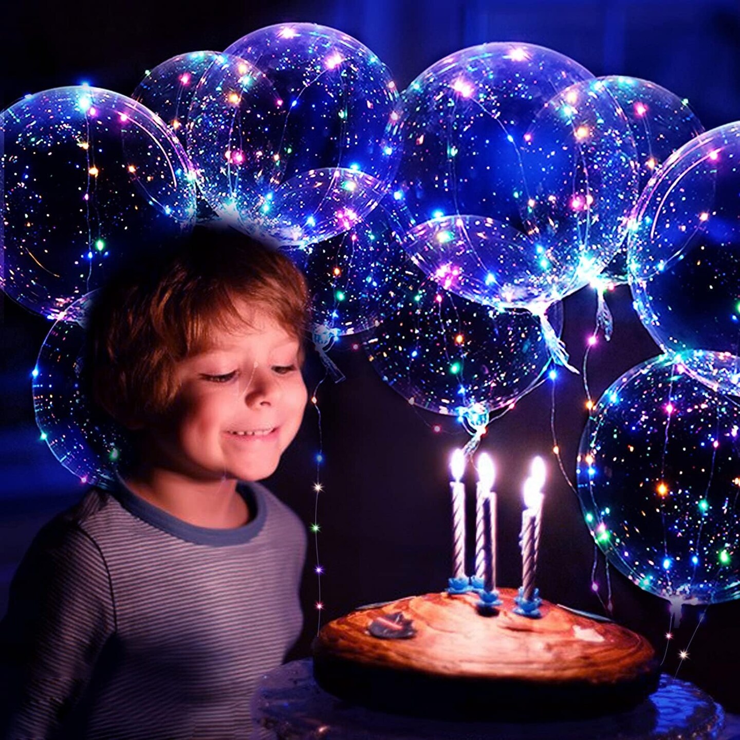 Balloons 10 Pack LED Glow in the Dark Balloons with Sticks + Air Pump for Party, Wedding, Decoration