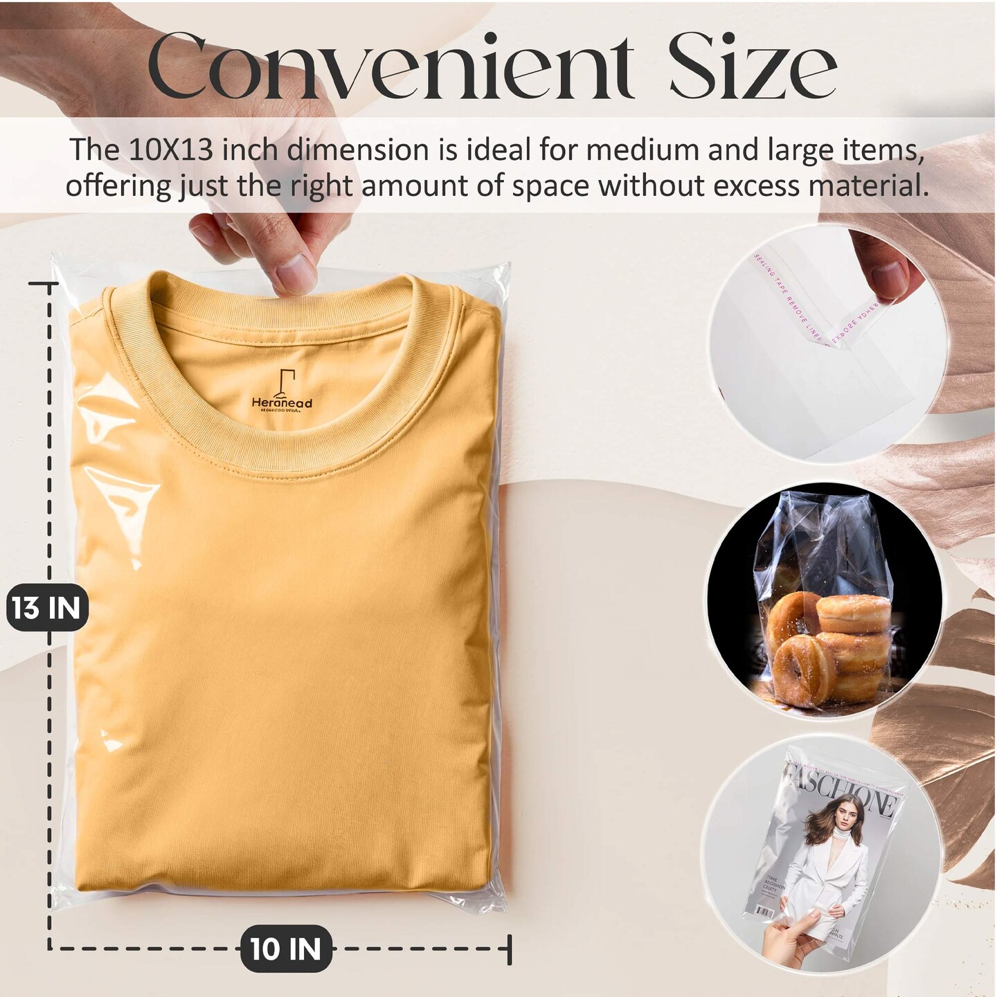 400 Count Self-Seal Clear Polypropylene Bags Cellophane Envelopes 1.2 Mil, 10" x 13" for Packaging & Storage