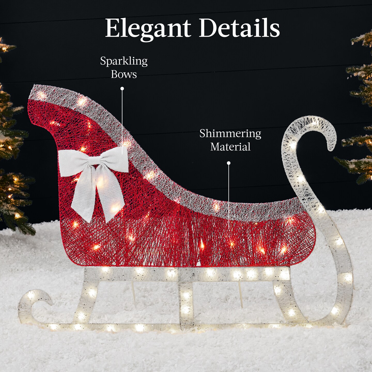 Best Choice Products Lighted 2D Reindeer &#x26; Sleigh Set Outdoor D&#xE9;cor w/ Warm White LED Lights