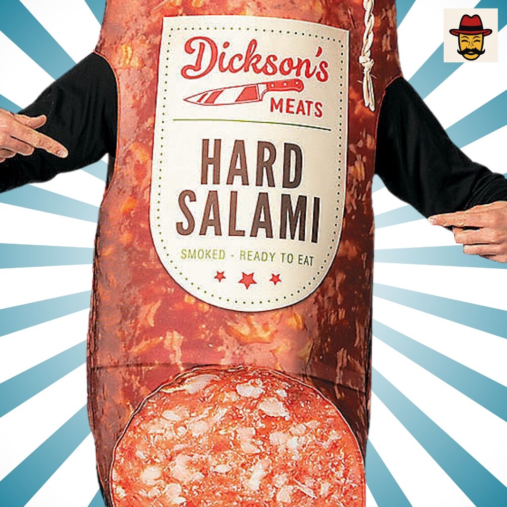 Adults Smoked Hard Salami Costume Funny Food Tunic for Halloween Parties