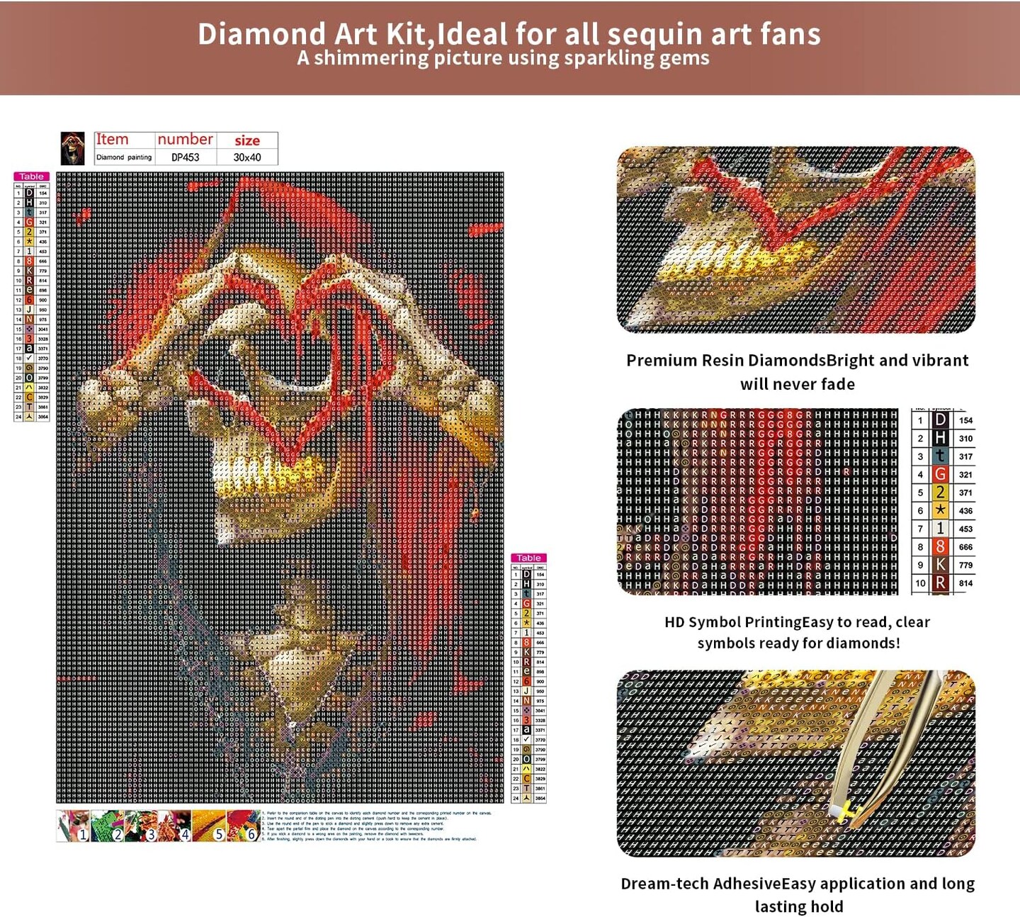 Halloween Skeleton Diamond Painting Kits - 12x16 Inch