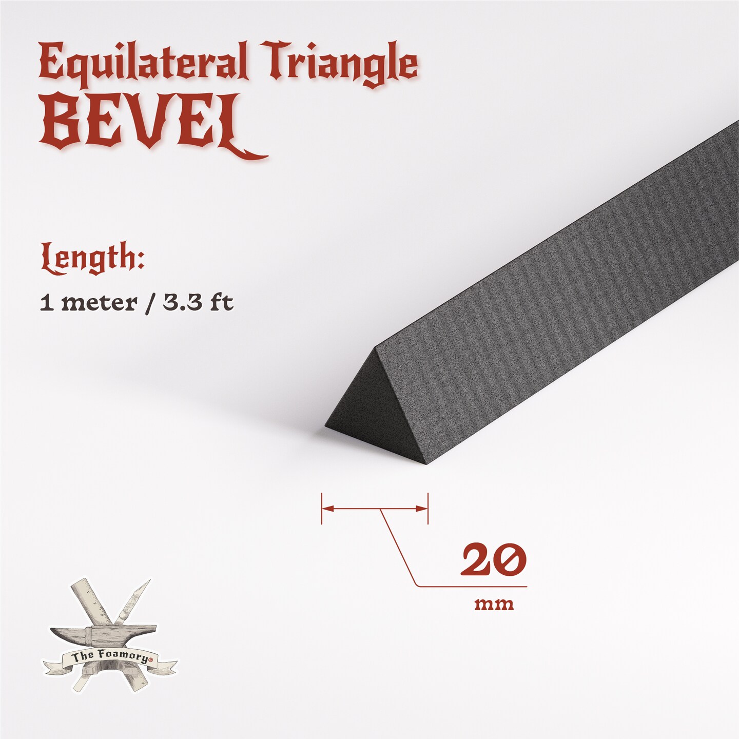 EVA Foam Dowel/Bevel - 1 to 3 Meter(s) Cosplay Craft Material - Multiple Shapes - Multiple Diameters 5-40mm