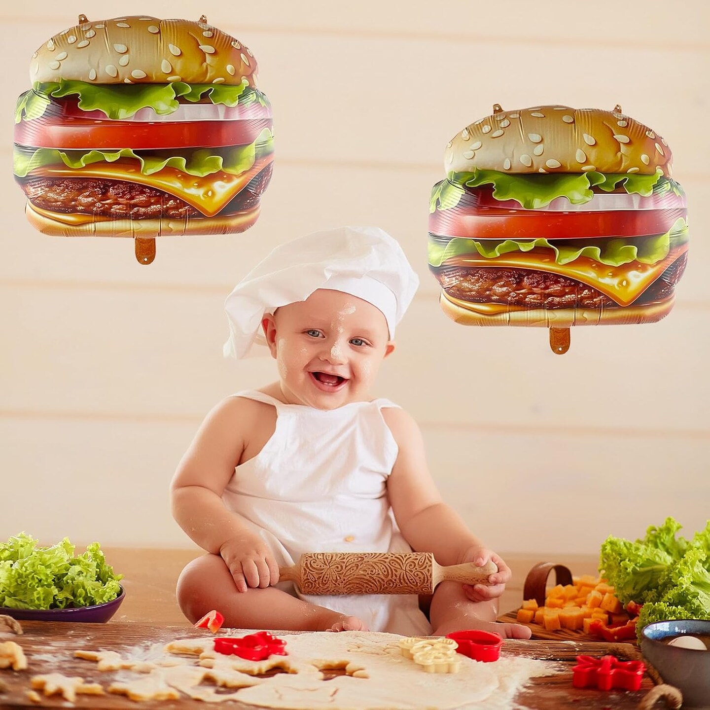 Funny Burger Party Balloons for Kids Birthday Food Themed Party Decorations Suppliers