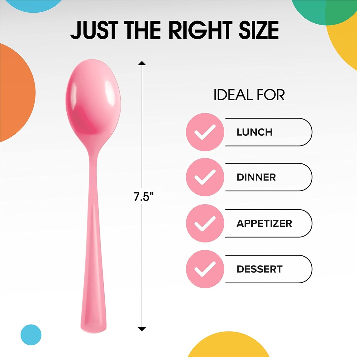 Pink Plastic Spoons 200 Pcs Pink Spoons Disposable Utensils Heavy Duty Plastic Cutlery Set Disposable Cutlery Sets Flatware Sets Silverware Set Party Supplies &#x26; Party Tableware Exquisite