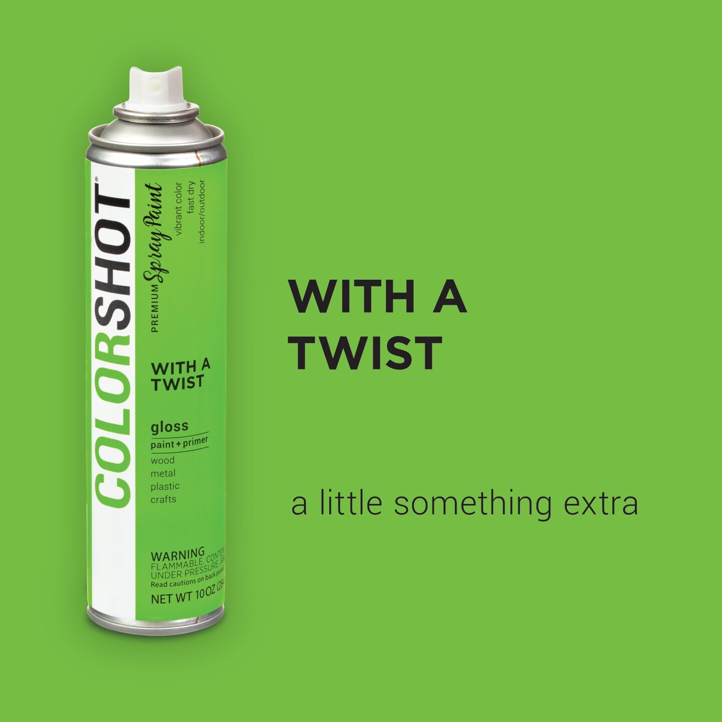 COLORSHOT Gloss Spray Paint With a Twist (Lime) 10 oz. 4 Pack