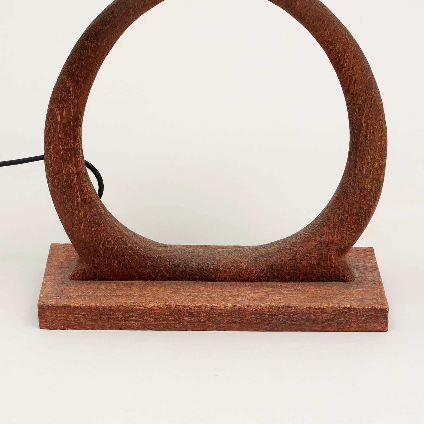 Handmade Artisanal Table Lamp with Wooden Base -15&#x22; X 10&#x22; X 21&#x22;