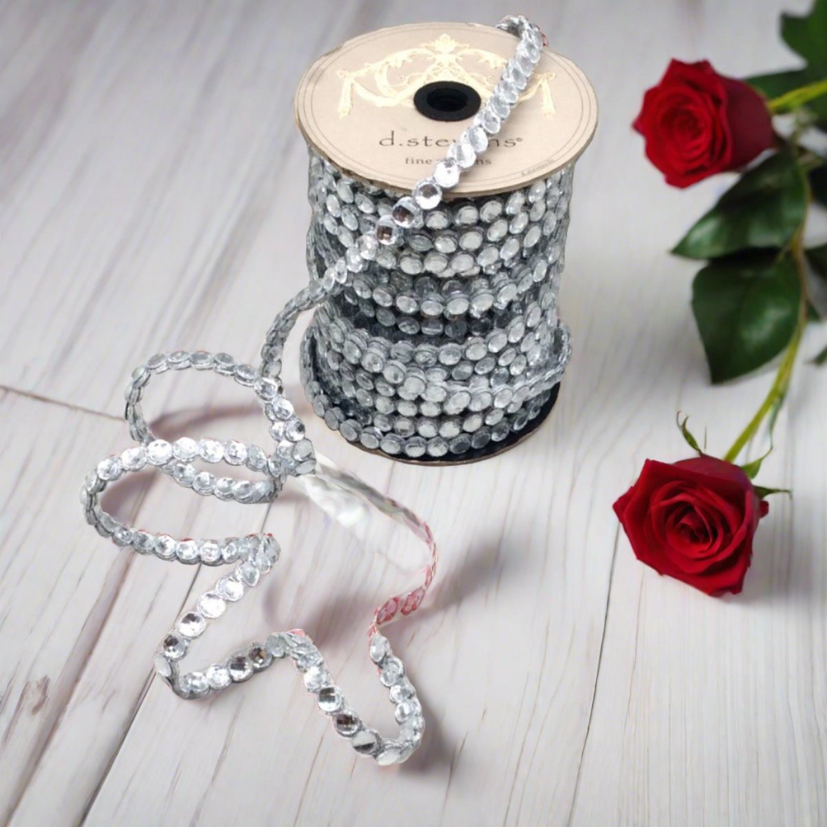 .5&#x22; Crown Jewel Garland Ribbon: Crystal (10 Yards)
