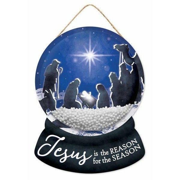 12&#x22; Wooden Snow Globe Sign: Jesus Is The Reason
