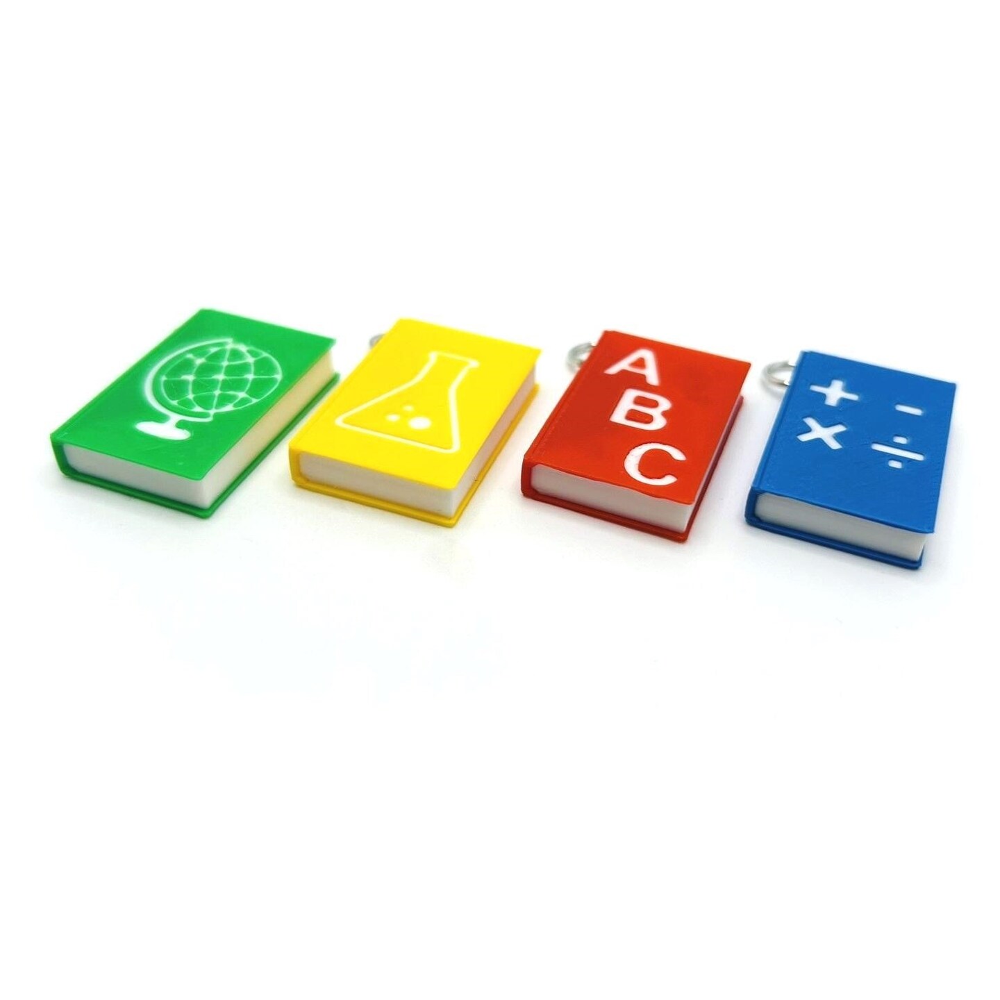 4 or 16 Pieces: Teacher Book Charm or Keychain Set