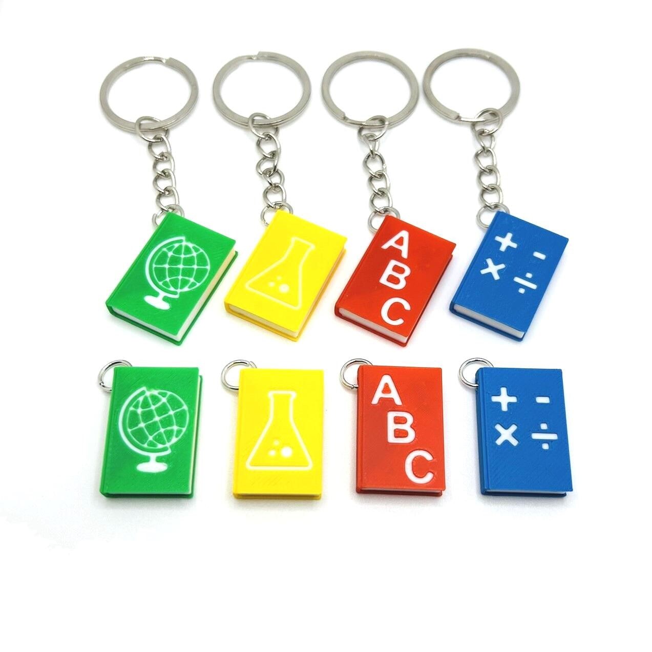 1 or 4 Pieces: Math Teacher Book Charm or Keychain