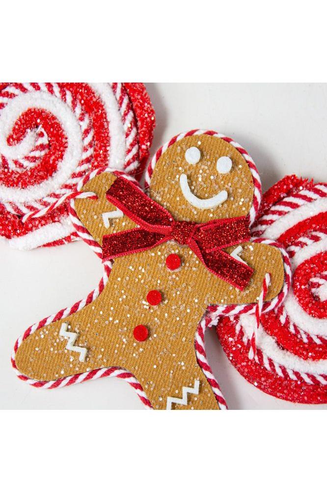 4&#x27; Gingerbread Men &#x26; Lollipop Garland