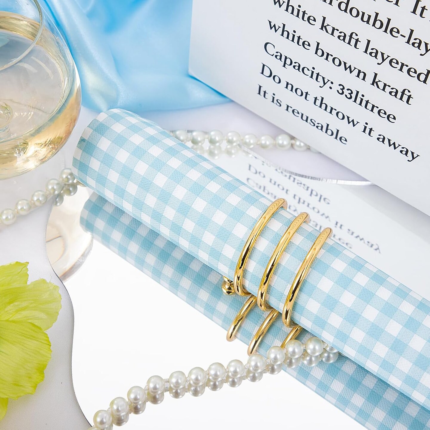 150Pack Baby Blue Paper Checkered Napkins - 3 Ply Disposable Blue and White Gingham Napkins Guest Dinner Napkins Paper for Bathroom Picnic BBQ Birthday Easter