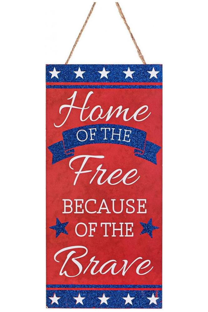 12&#x22; Wooden Sign: Home of The Free