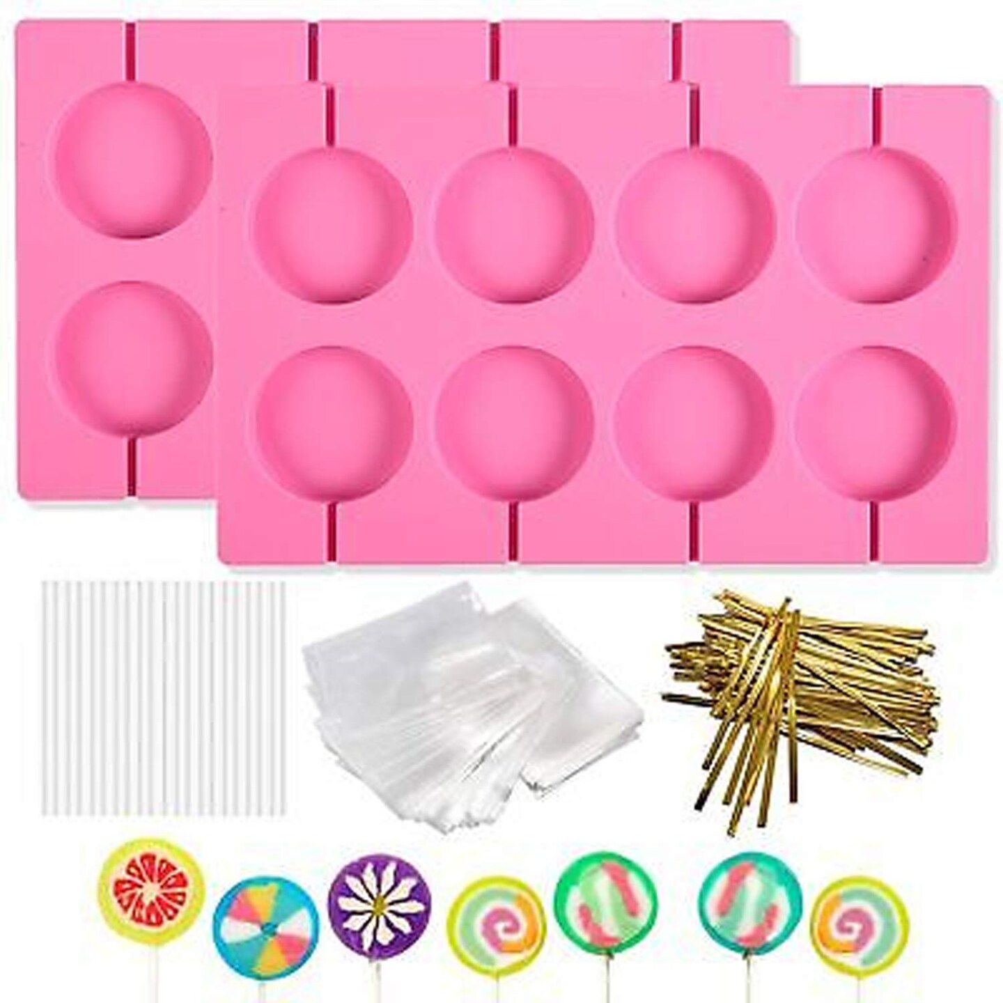 Silicone 2&#x22; Round Lollipop Sucker Mold