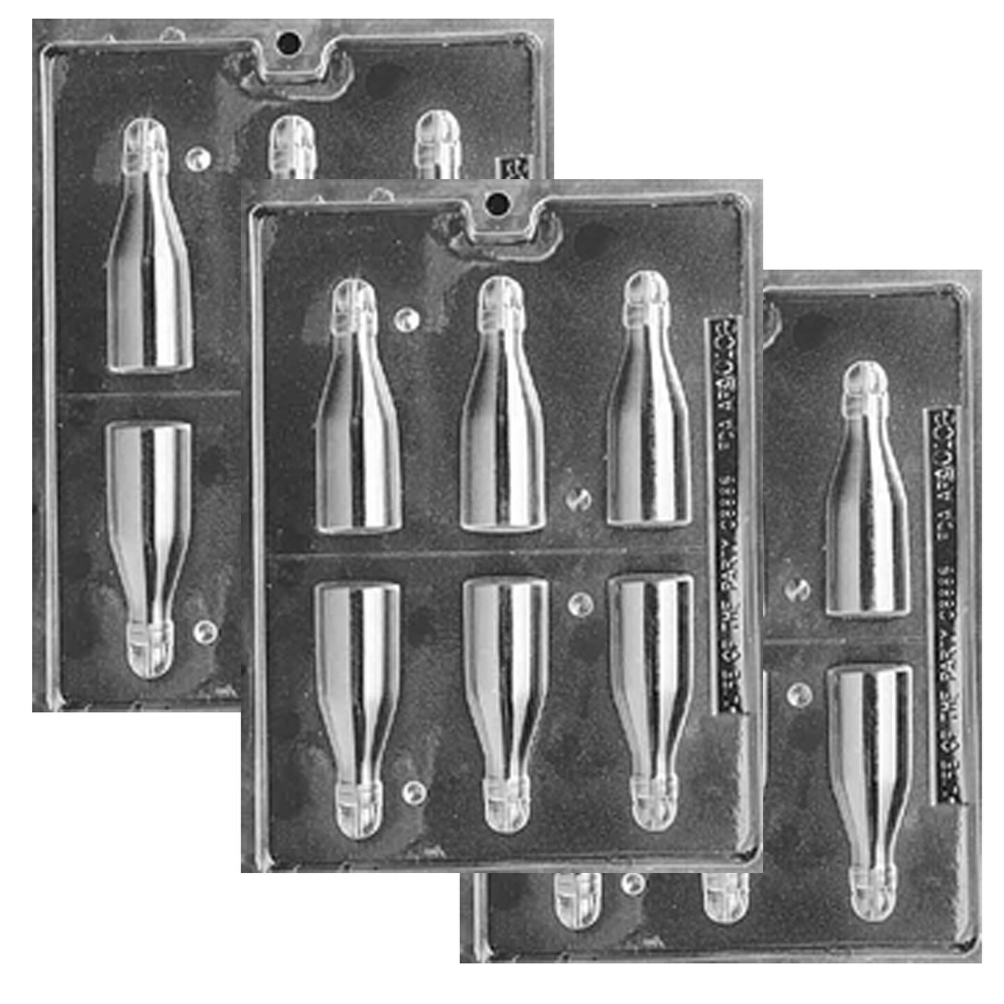 3D Small Champagne Bottles Chocolate Mold